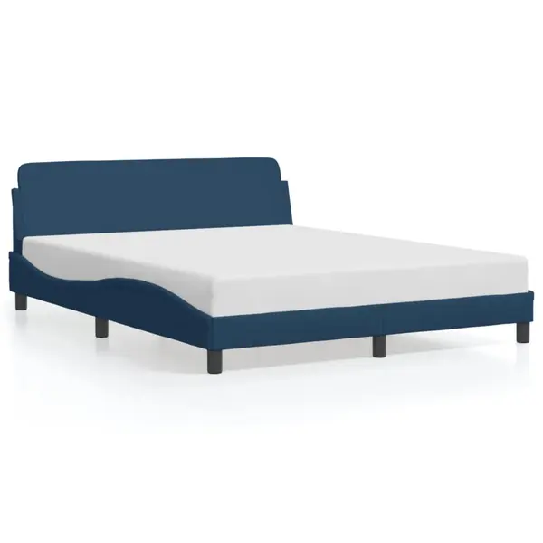 Gossi cadru de pat cu tablie, albastru, 160x200 cm, textil