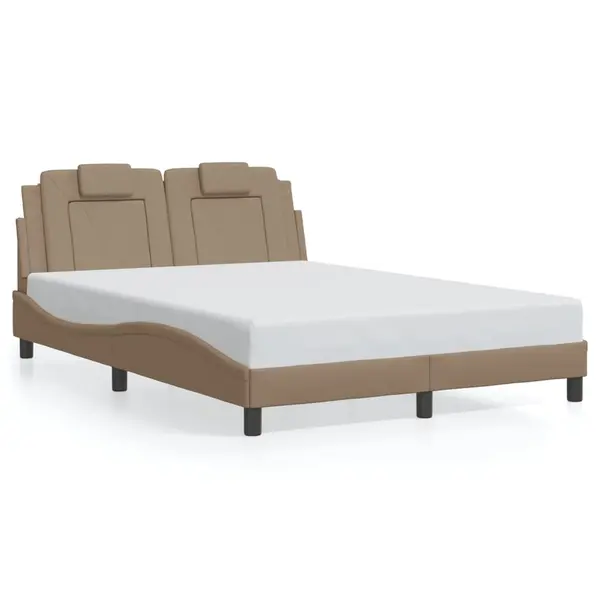 Gossi cadru de pat cu tablie, cappuccino, 120x200 cm, piele ecologica