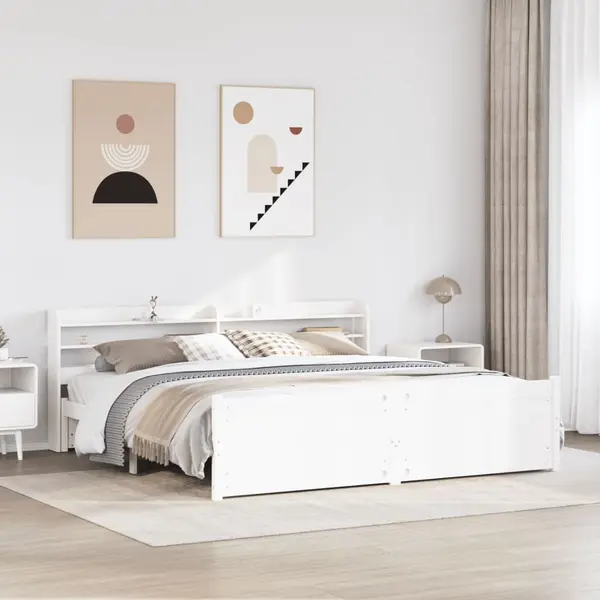 Gossi cadru de pat cu tablie fara saltea, alb, 180x200 cm