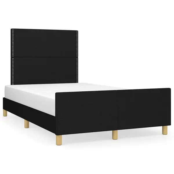 Gossi cadru de pat cu tablie, negru, 120x190 cm, material textil
