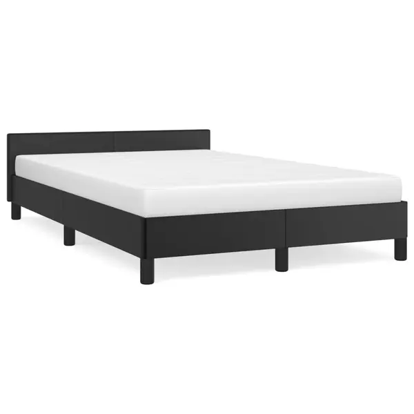 Gossi cadru de pat cu tablie, negru, 120x190 cm, piele ecologica