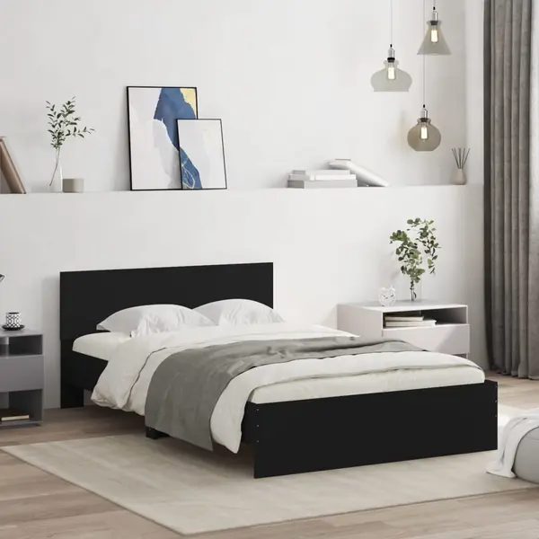 Gossi cadru de pat cu tablie, negru, 120x200 cm