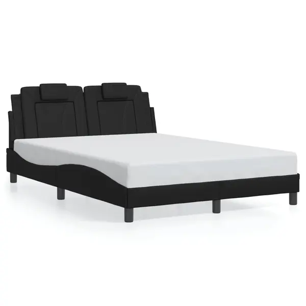 Gossi cadru de pat cu tablie, negru, 120x200 cm, piele ecologica