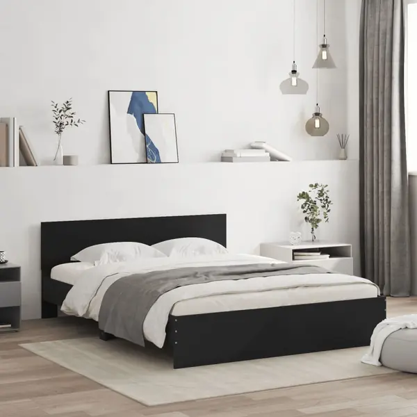 Gossi cadru de pat cu tablie, negru, 140x190 cm