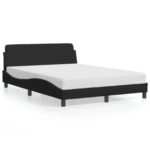 Gossi cadru de pat cu tablie, negru, 140x200 cm, catifea