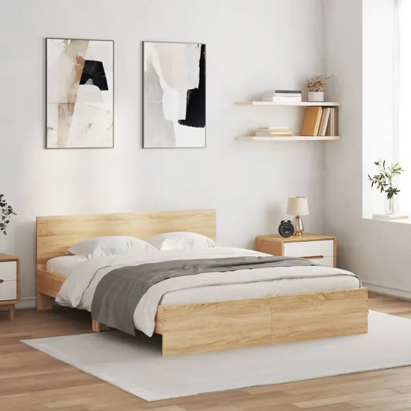 Gossi cadru de pat cu tablie, stejar sonoma, 150x200 cm