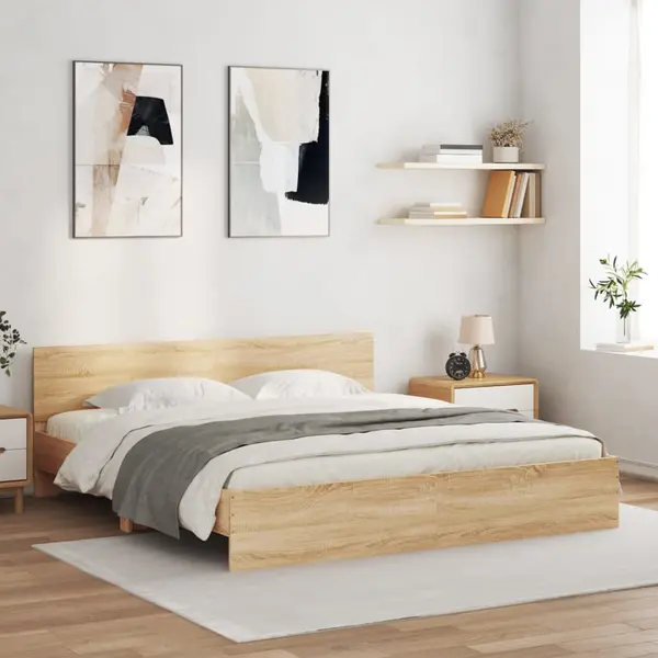 Gossi cadru de pat cu tablie, stejar sonoma, 160x200 cm