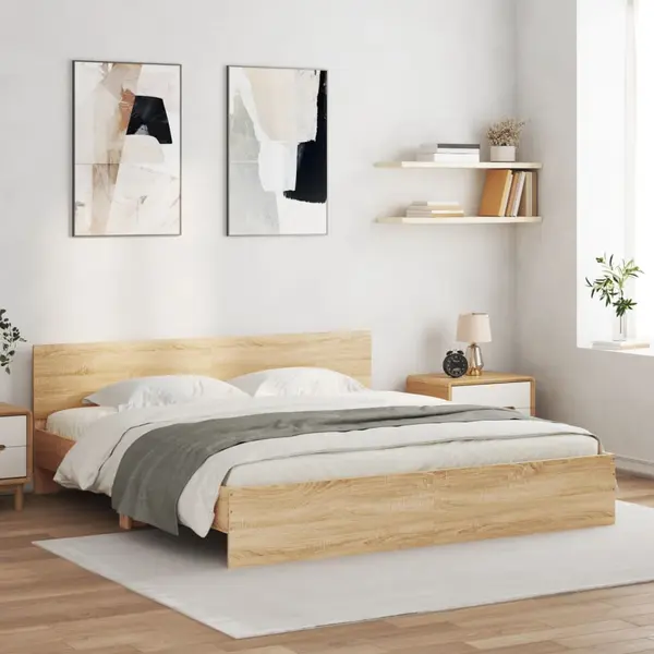 Gossi cadru de pat cu tablie, stejar sonoma, 180x200 cm
