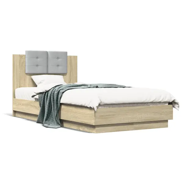Gossi cadru de pat cu tablie stejar sonoma 75x190 cm lemn prelucrat
