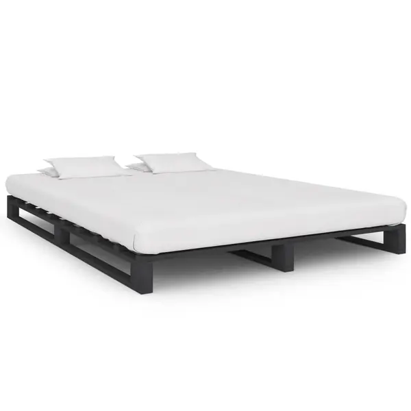 Gossi cadru de pat din paleti, gri, 120 x 200 cm, lemn masiv de pin