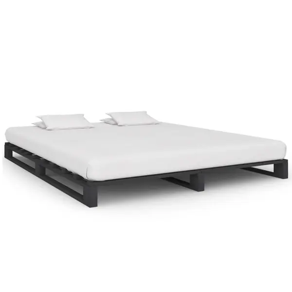 Gossi cadru de pat din paleti, gri, 180 x 200 cm, lemn masiv de pin