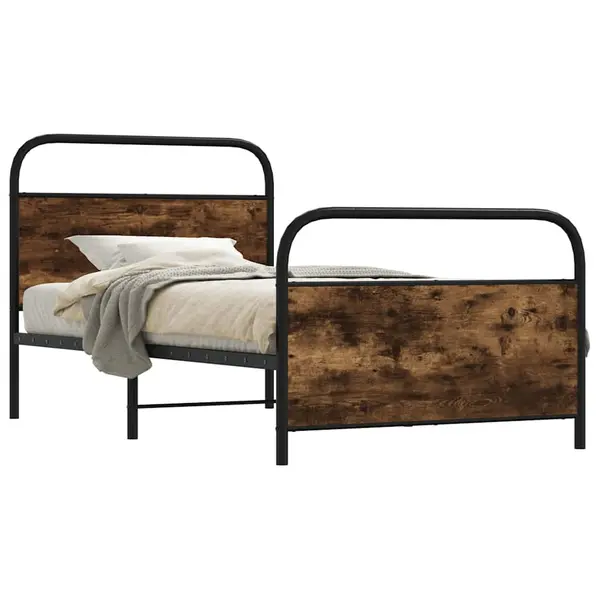 Gossi cadru de pat fara saltea 107x203 cm stejar fumuriu