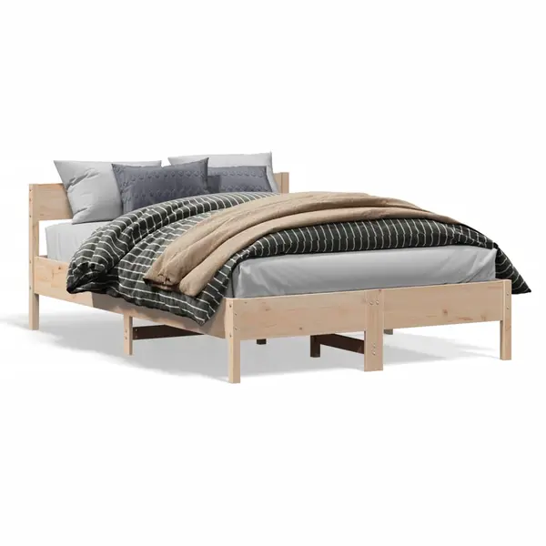 Gossi cadru de pat fara saltea, 120x190 cm, lemn masiv pin
