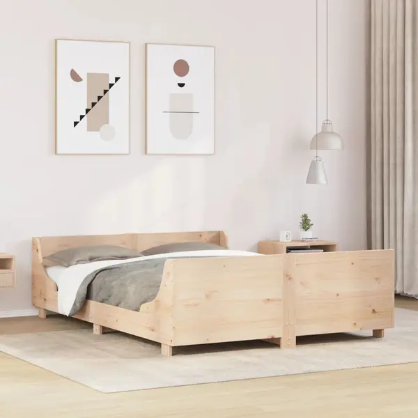 Gossi cadru de pat fara saltea, 120x190 cm, lemn masiv pin