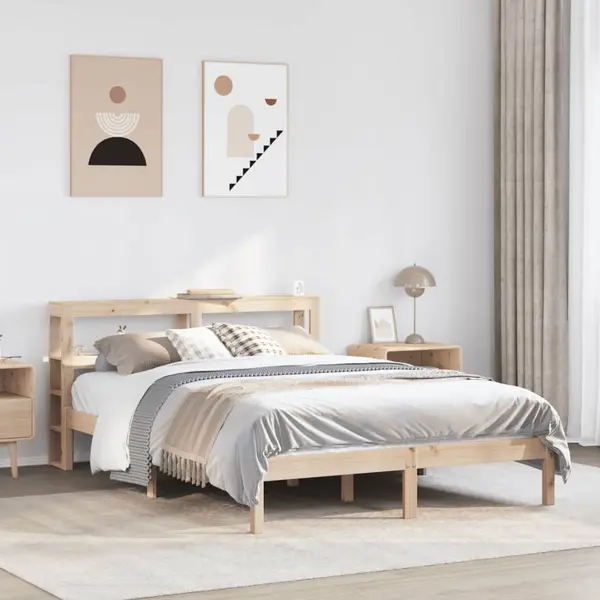 Gossi cadru de pat fara saltea, 120x190 cm, lemn masiv pin