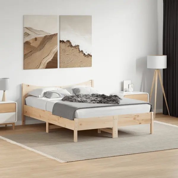 Gossi cadru de pat fara saltea, 120x190 cm, lemn masiv pin