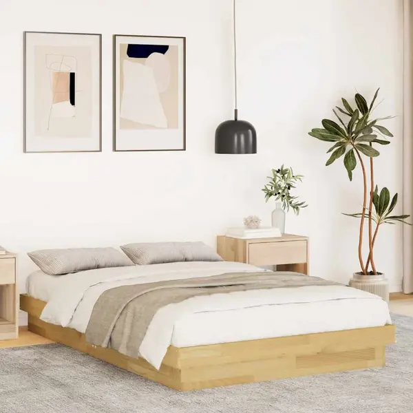 Gossi cadru de pat fara saltea 120x200 cm din lemn masiv de stejar