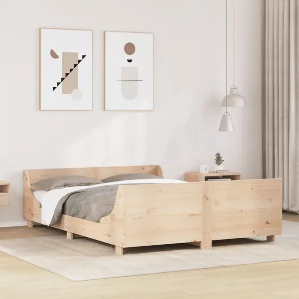 Gossi cadru de pat fara saltea, 120x200 cm, lemn masiv pin