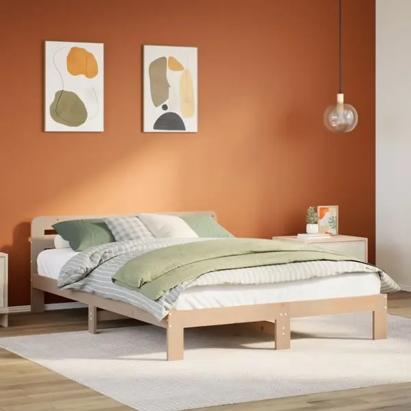 Gossi cadru de pat fara saltea, 120x200 cm, lemn masiv pin