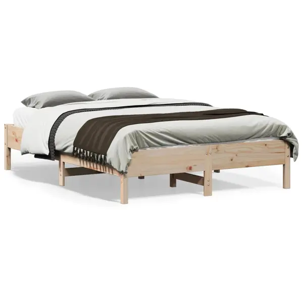 Gossi cadru de pat fara saltea, 135x190 cm, lemn masiv de pin