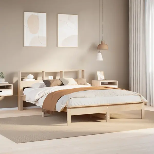 Gossi cadru de pat fara saltea, 140x190 cm, lemn masiv de pin