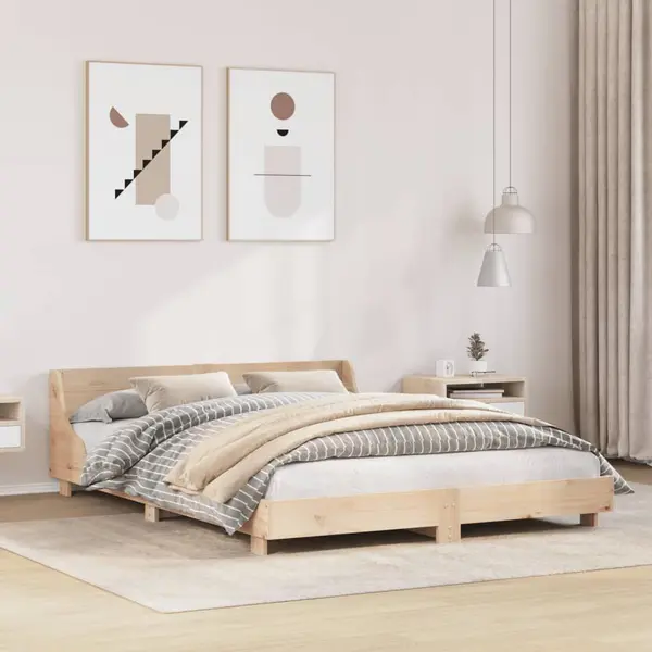 Gossi cadru de pat fara saltea, 140x190 cm, lemn masiv de pin