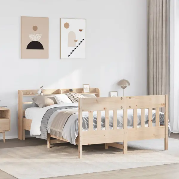 Gossi cadru de pat fara saltea, 160x200 cm, lemn masiv pin