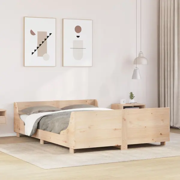 Gossi cadru de pat fara saltea, 160x200 cm, lemn masiv pin