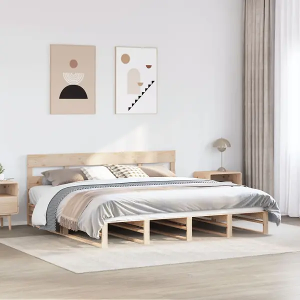 Gossi cadru de pat fara saltea, 180x200 cm, lemn masiv pin