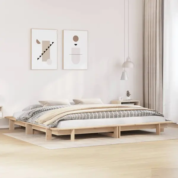 Gossi cadru de pat fara saltea, 180x200 cm, lemn masiv pin