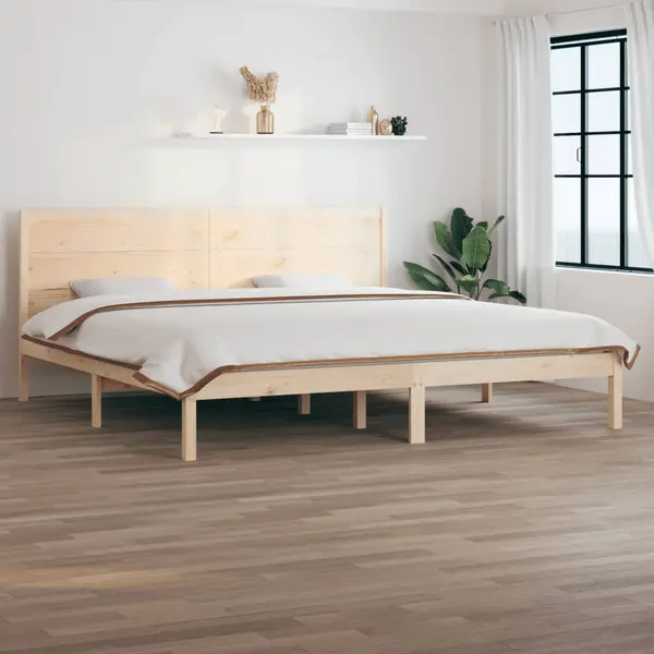 Gossi cadru de pat fara saltea, 200x200 cm, lemn masiv pin
