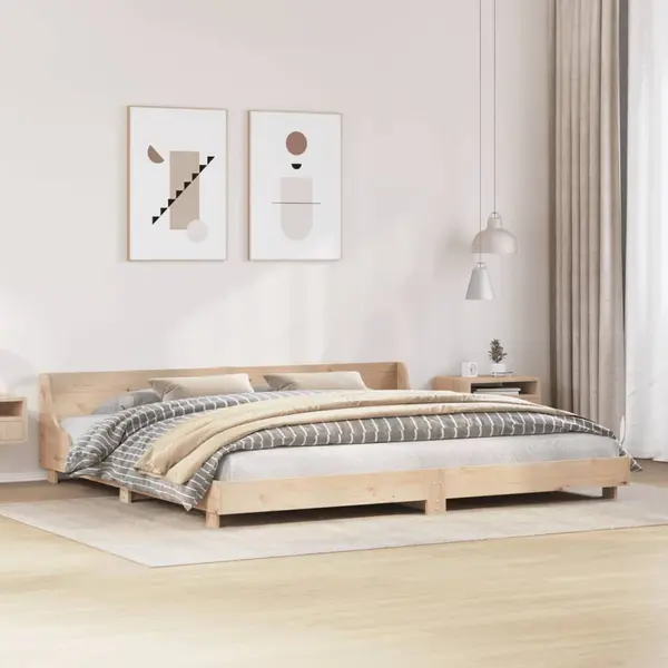 Gossi cadru de pat fara saltea, 200x200 cm, lemn masiv pin