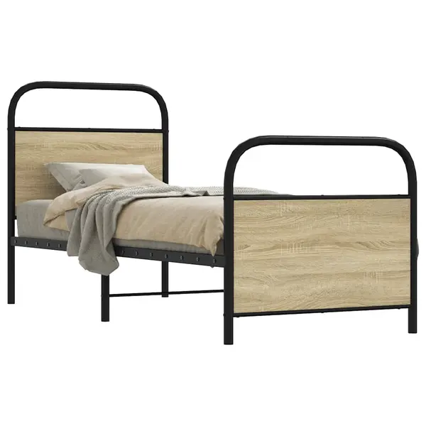 Gossi cadru de pat fara saltea 75x190 cm lemn derivat stejar sonoma
