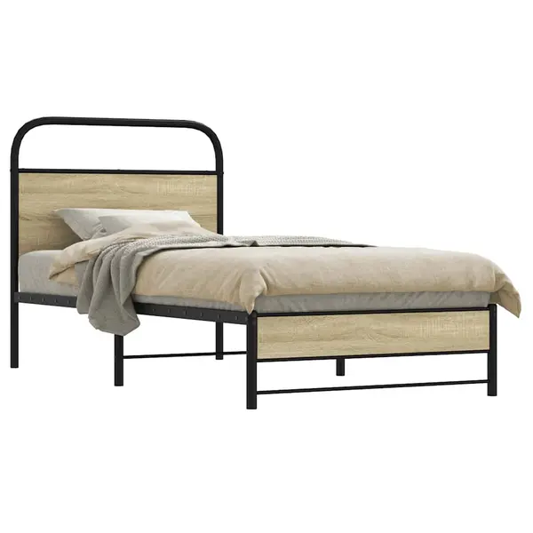 Gossi cadru de pat fara saltea 75x190 cm lemn derivat stejar sonoma