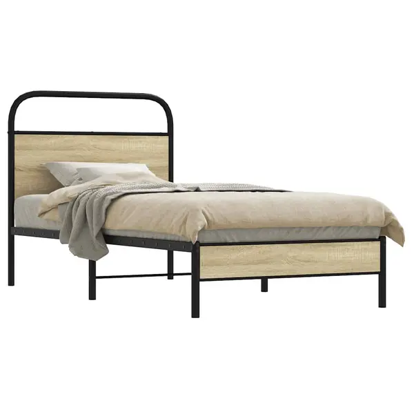 Gossi cadru de pat fara saltea 75x190 cm lemn derivat stejar sonoma
