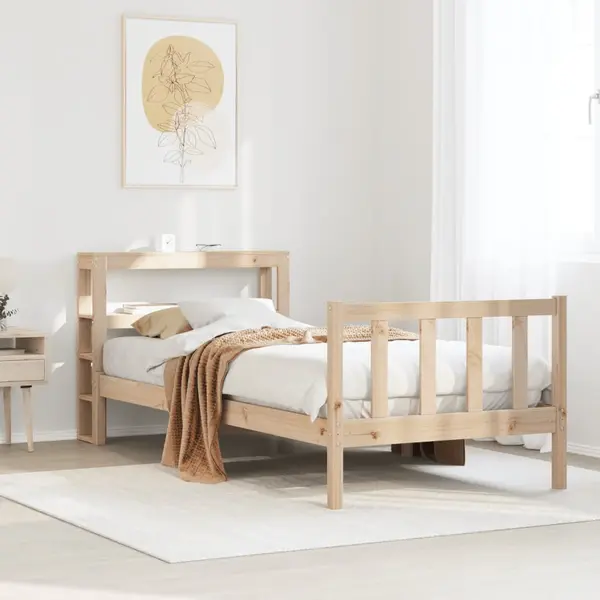 Gossi cadru de pat fara saltea, 75x190 cm, lemn masiv de pin