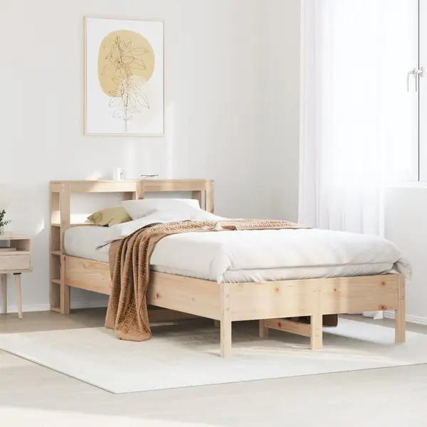 Gossi cadru de pat fara saltea, 75x190 cm, lemn masiv de pin
