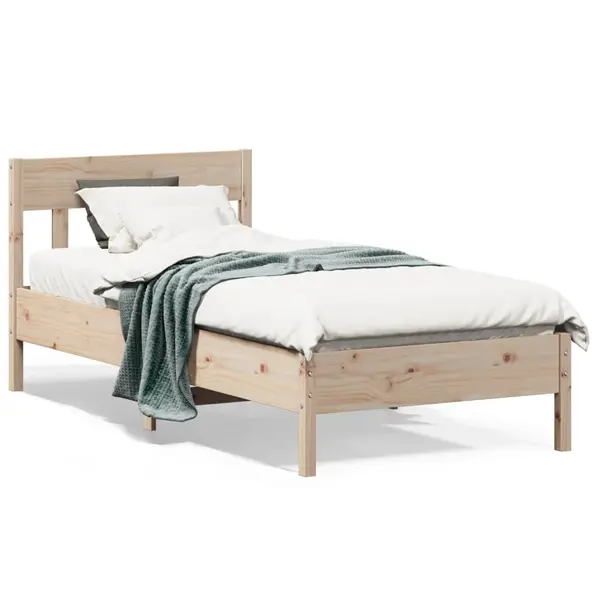 Gossi cadru de pat fara saltea, 75x190 cm, lemn masiv de pin