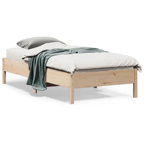 Gossi cadru de pat fara saltea, 75x190 cm, lemn masiv de pin