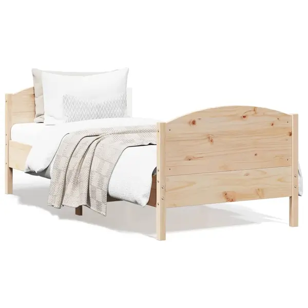 Gossi cadru de pat fara saltea, 75x190 cm, lemn masiv de pin