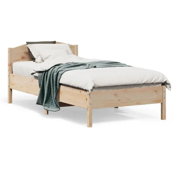 Gossi cadru de pat fara saltea, 75x190 cm, lemn masiv de pin