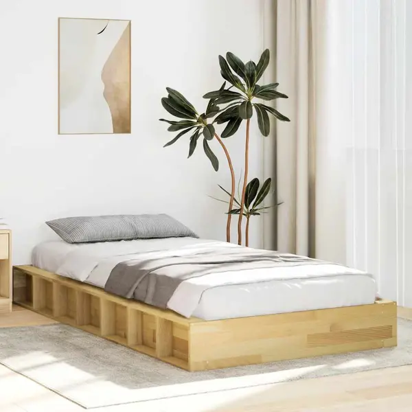 Gossi cadru de pat fara saltea 80x200 cm din lemn masiv de stejar