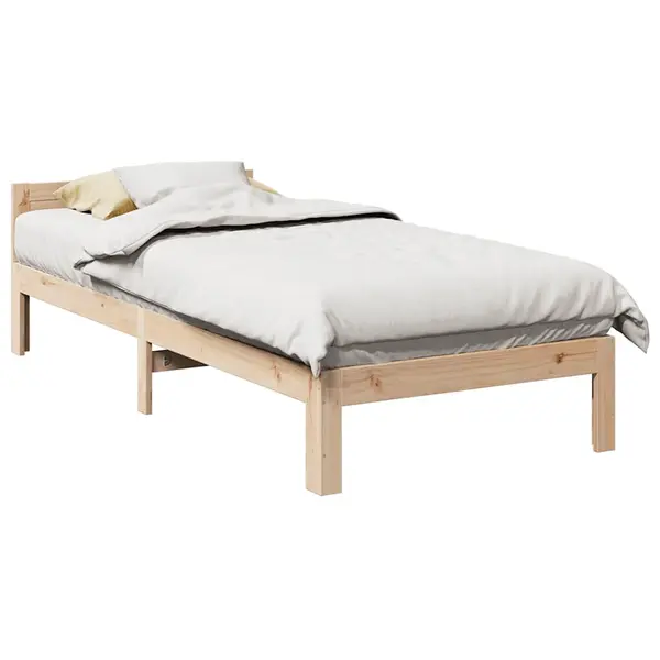Gossi cadru de pat fara saltea, 90x200 cm, lemn masiv pin