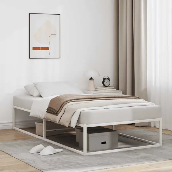 Gossi cadru de pat fara saltea alb 100x200 cm metal