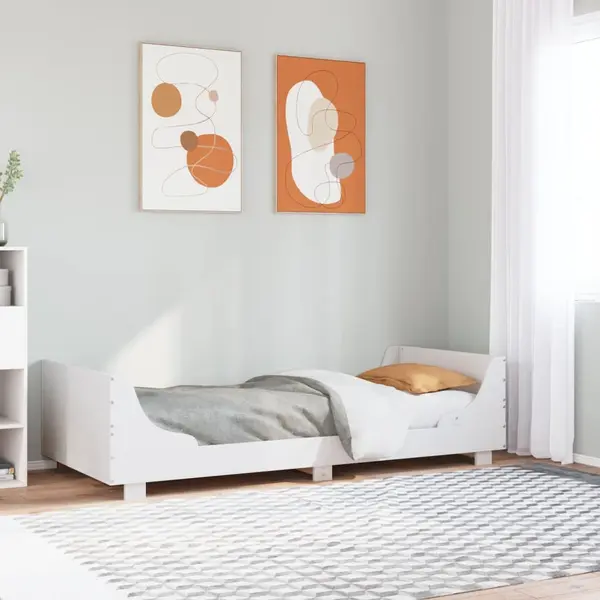 Gossi cadru de pat fara saltea, alb, 75x190 cm, lemn masiv de pin