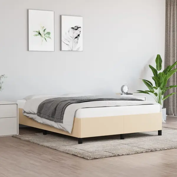 Gossi cadru de pat fara saltea, crem, 140x200 cm, textil