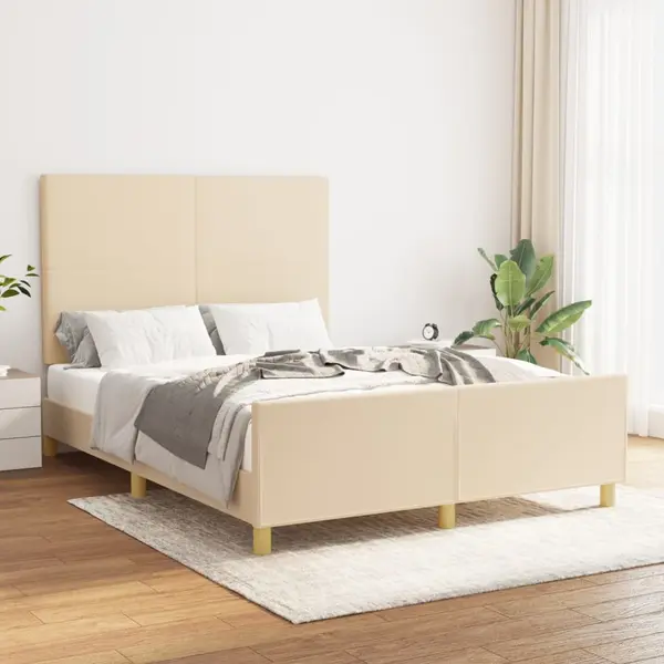 Gossi cadru de pat fara saltea, crem, 140x200 cm, textil