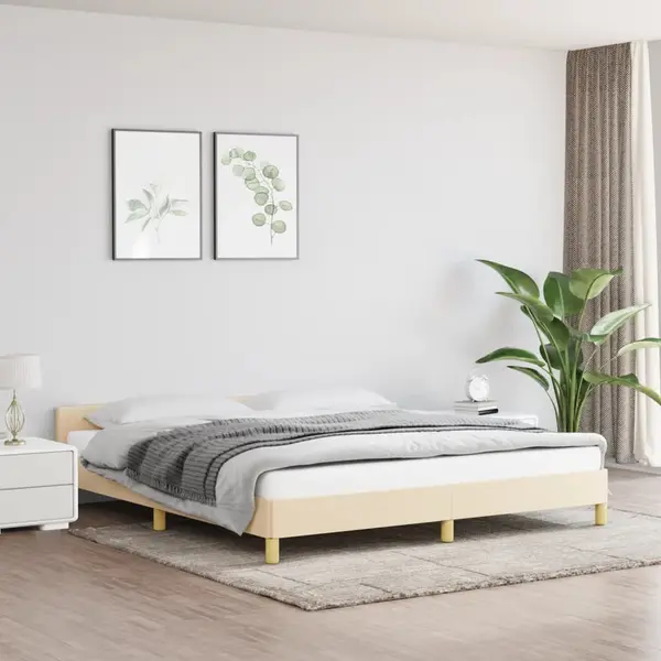Gossi cadru de pat fara saltea, crem, 160x200 cm, textil