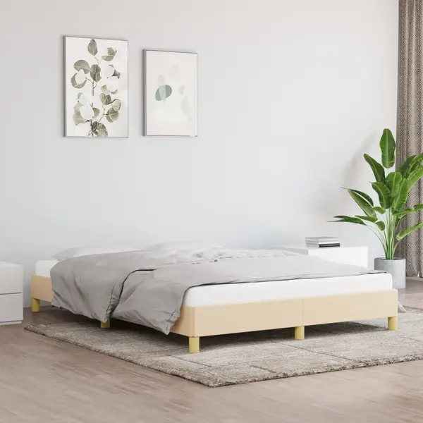 Gossi cadru de pat fara saltea, crem, 160x200 cm, textil