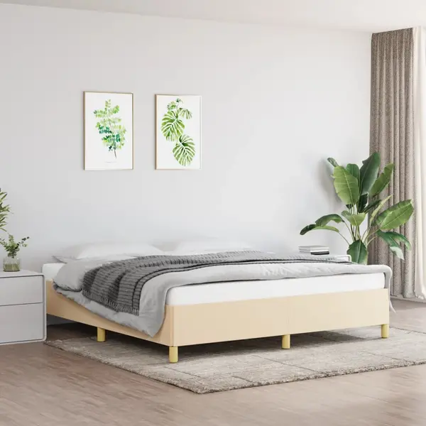 Gossi cadru de pat fara saltea, crem, 160x200 cm, textil
